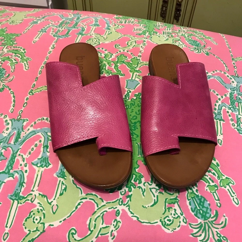 Bueno Pink and Brown Leather Sandals size 38